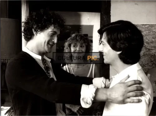 Vintage Original B&W Photo, Philippe Leotard, Christian Clavier and Marie-Anne Chazel in "Les Babas-Cool" by François Leterrier - 1981