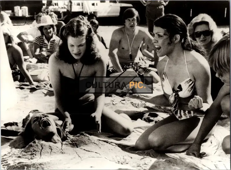 Vintage Original B&W Photo, Laura Burkett, Jacqueline Randall and Marleta Giles in "Blood Beach" by Jeffrey Bloom - 1980