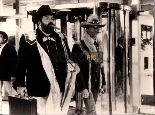 Vintage Original B&W Photo, Terence Hill and Bud Spencer in the movie "Go For It" by Enzo Barboni - 1983