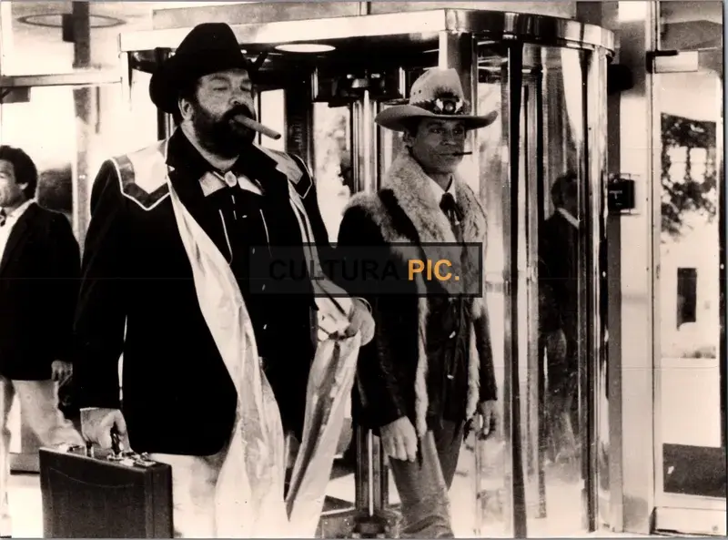 Vintage Original B&W Photo, Terence Hill and Bud Spencer in the movie "Go For It" by Enzo Barboni - 1983