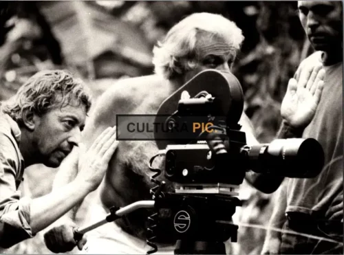 Vintage Original B&W Photo, Serge Gainsbourg on the Set of the Film "Equator" - 1983