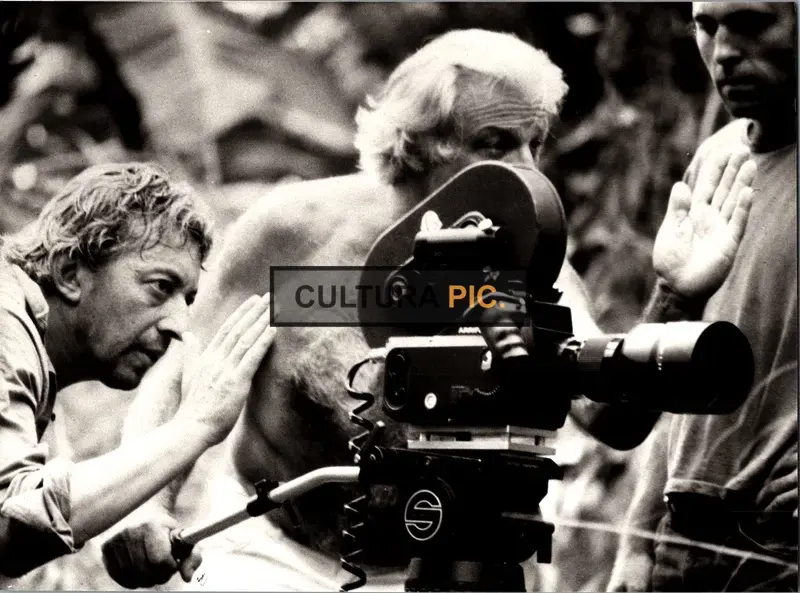 Vintage Original B&W Photo, Serge Gainsbourg on the Set of the Film "Equator" - 1983