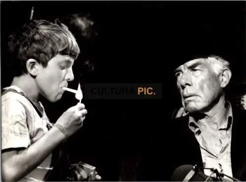 Vintage Original B&W Photo, Lee Marvin and David Bennent in "Canicule" by Yves Boisset - 1984
