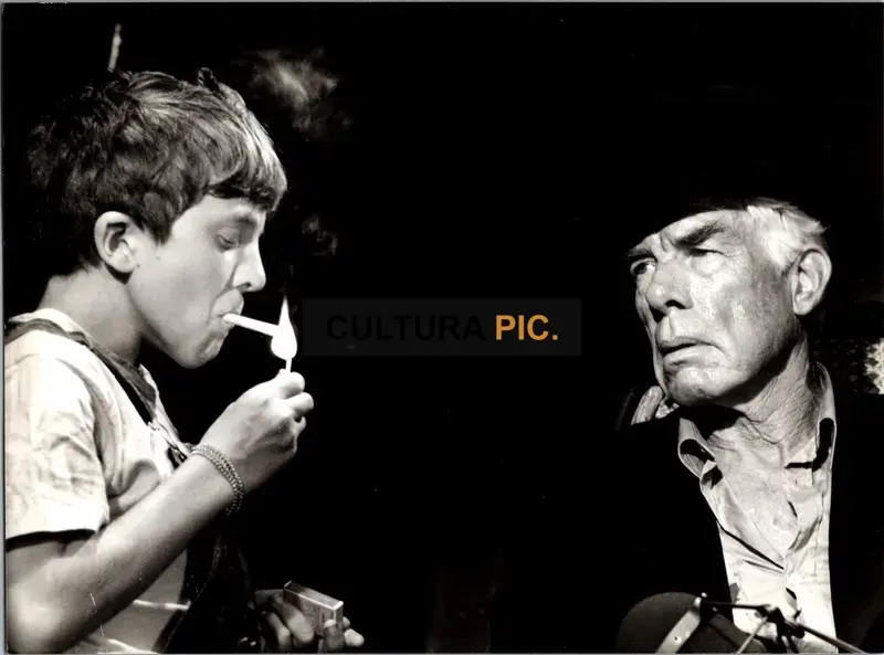 Vintage Original B&W Photo, Lee Marvin and David Bennent in "Canicule" by Yves Boisset - 1984