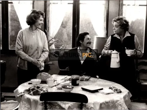 Vintage Original B&W Photo, Jean Rochefort, Delphine Seyrig, and Simone Signoret in "I Sent a Letter to My Love" by Moshé Mizrahi - 1980