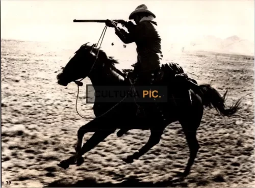 Vintage Original B&W Photo, Steve McQueen Riding a Horse in "Tom Horn" by William Wiard - 1980