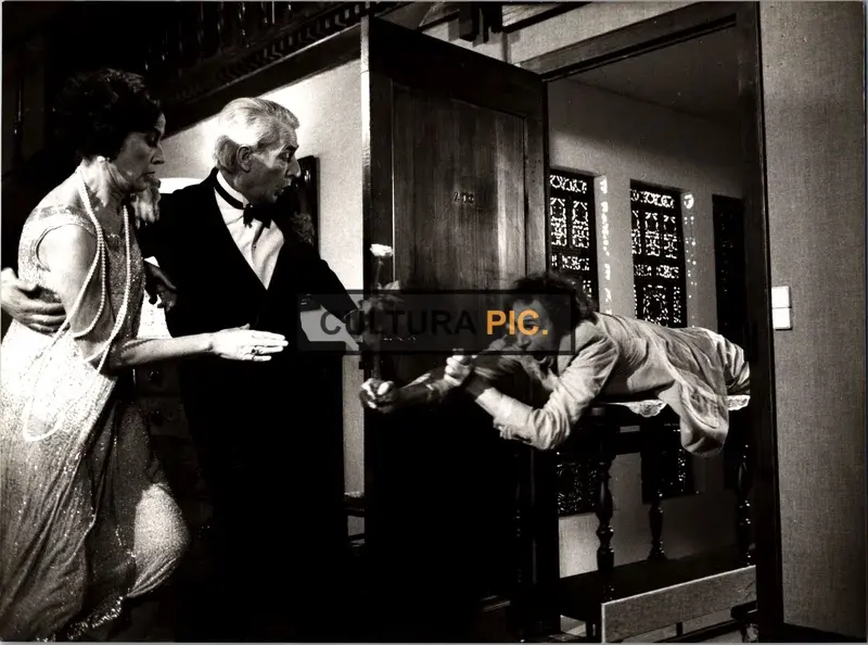 Vintage Original B&W Photo, Pierre Richard in "Le coup du parapluie" by Gérard Oury - 1980