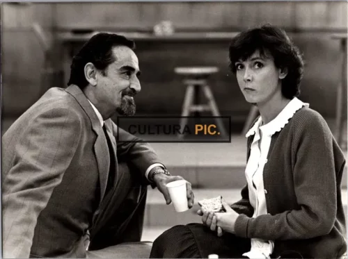 Vintage Original B&W Photo, Geraldine Chaplin and Vittorio Gassman in "Life Is a Bed of Roses" by Alain Resnais - 1983