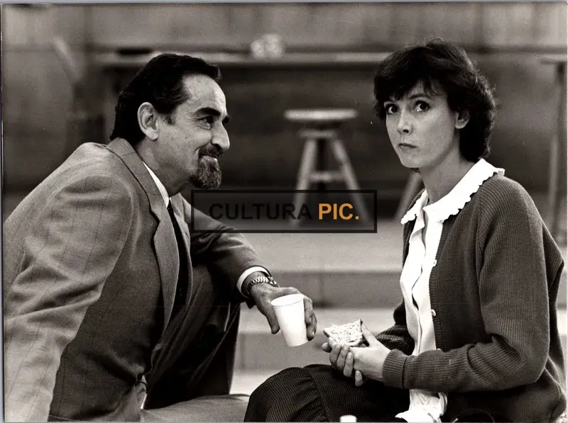 Vintage Original B&W Photo, Geraldine Chaplin and Vittorio Gassman in "Life Is a Bed of Roses" by Alain Resnais - 1983