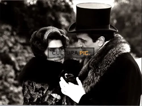 Vintage Original B&W Photo, Fanny Ardant and Ruggero Raimondi in "Life Is a Bed of Roses" by Alain Resnais - 1983