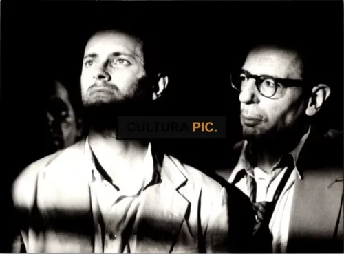 Vintage Original B&W Photo, Francis Huster and Jean Bouise in "Equator" by Serge Gainsbourg - 1983