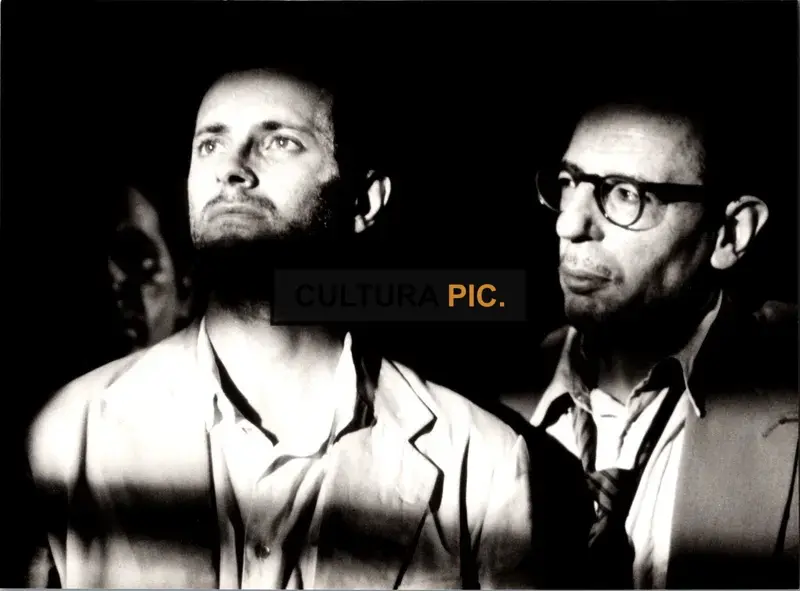 Vintage Original B&W Photo, Francis Huster and Jean Bouise in "Equator" by Serge Gainsbourg - 1983