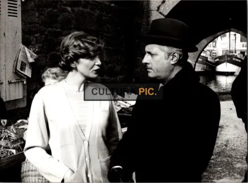 Vintage Original B&W Photo, Aurore Clément and Michel Serrault in "The Hatter's Ghost" by Claude Chabrol - 1982