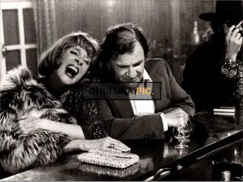 Vintage Original B&W Photo, Pierre Mondy and Micheline Presle in "Démons de midi" by Christian Paureilhe - 1979