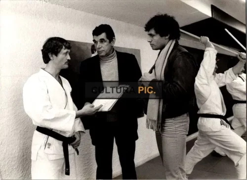 Vintage Original B&W Photo, Gérard Lanvin and Michel Constantin in "Tir groupé" by Jean-Claude Missiaen - 1982