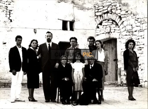 Vintage Original B&W Photo, the Cast in "Three Brothers" by Francesco Rosi - 1981