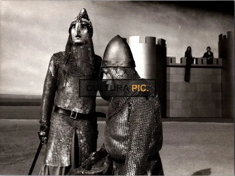 Vintage Original B&W Photo, a Scene in "Perceval Le Gallois" by Éric Rohmer - 1978