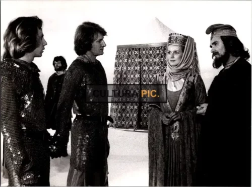 Vintage Original B&W Photo, Fabrice Luchini and Andre Dussollier in "Perceval Le Gallois" by Eric Rohmer - 1978