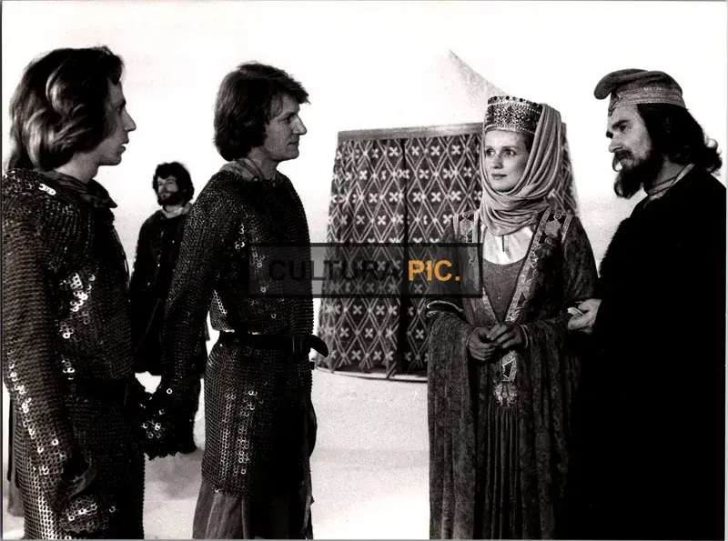 Vintage Original B&W Photo, Fabrice Luchini and Andre Dussollier in "Perceval Le Gallois" by Eric Rohmer - 1978