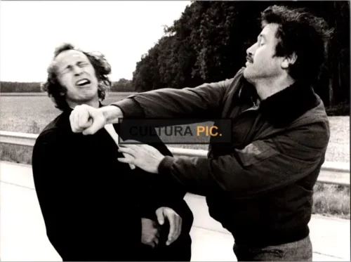 Vintage Original B&W Photo, Pierre Richard and Victor Lanoux in "La Carapate" by Gérard Oury - 1978