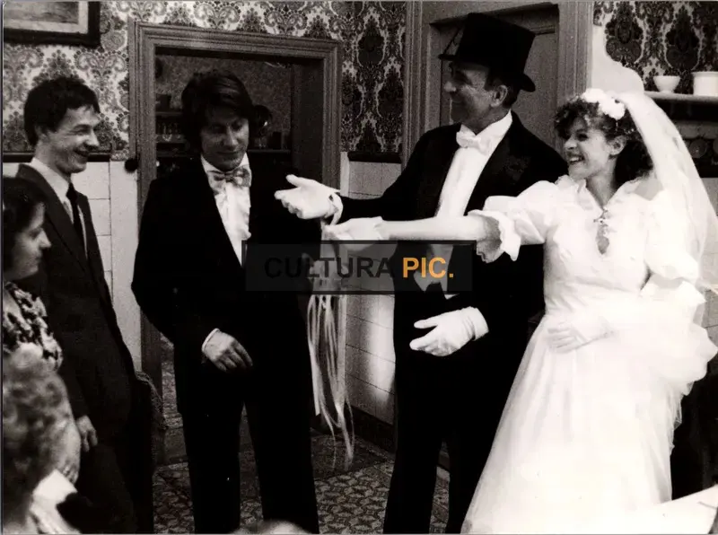 Vintage Original B&W Photo, Anne Jousset, Jacques Dutronc and Jean-Pierre Marielle in "L'entourloupe" by Gérard Pirès - 1980