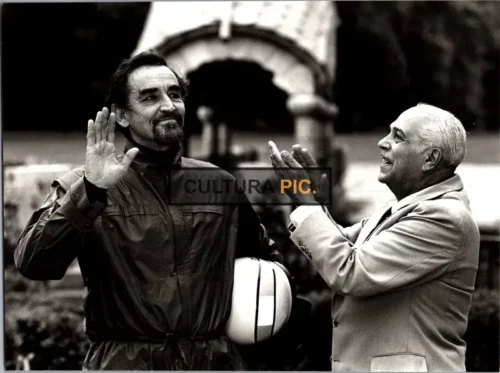 Vintage Original B&W Photo, Vittorio Gassman and Robert Manuel in "Life Is a Bed of Roses" by Alain Resnais - 1983
