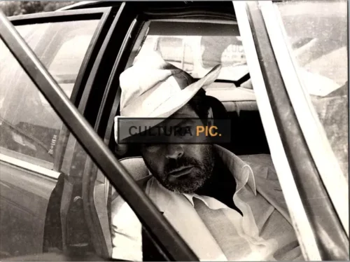 Vintage Original B&W Photo, Marcello Mastroianni in "Traffic Jam" by Luigi Comencini - 1979