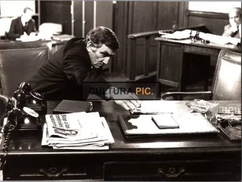 Vintage Original B&W Photo, Lino Ventura in The Film "Un papillon sur l'épaule" Directed by: Jacques Deray - 1978