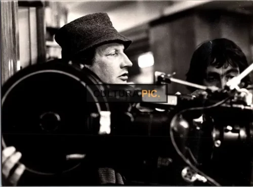 Vintage Original B&W Photo, Director Claude Goretta on Set in "La provinciale" - 1980