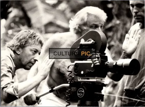 Vintage Original B&W Photo, Director Serge Gainsbourg on Set in "Equator" - 1983