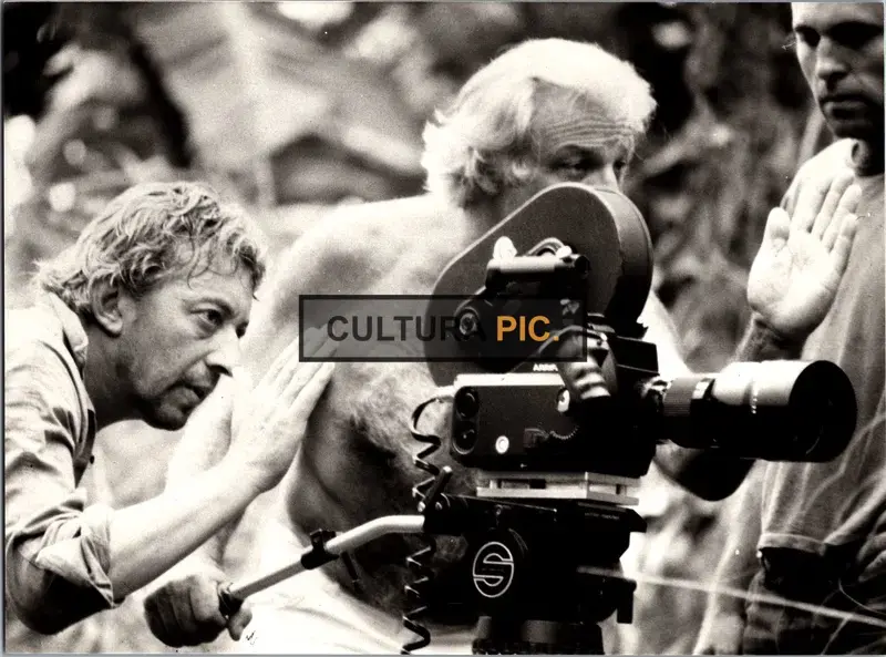 Vintage Original B&W Photo, Director Serge Gainsbourg on Set in "Equator" - 1983