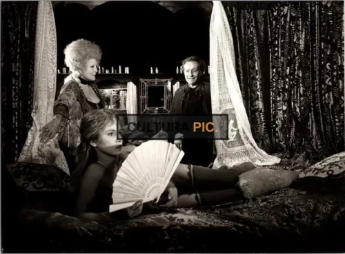 Vintage Original B&W Photo, Jean-Louis Barrault, Laura Betti, and Hanna Schygulla in "That Night in Varennes" by Ettore Scola - 1982