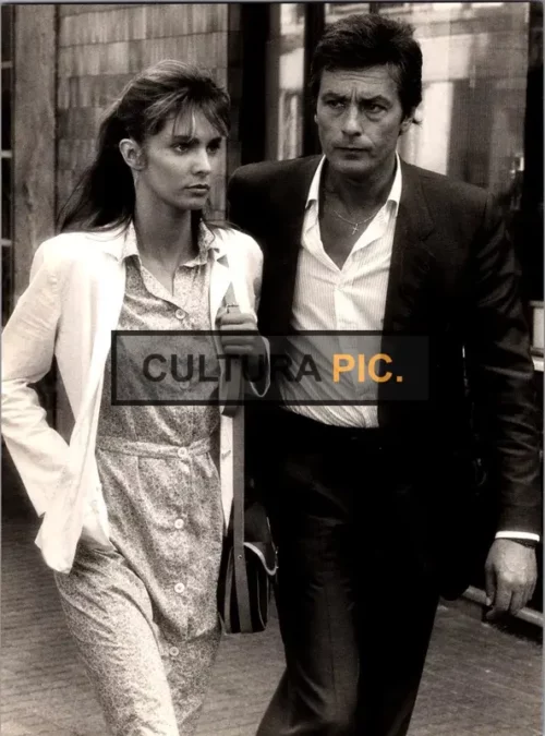 Vintage Original B&W Photo, Alain Delon and Anne Parillaud in "Le battant" by Alain Delon and Robin Davis - 1983