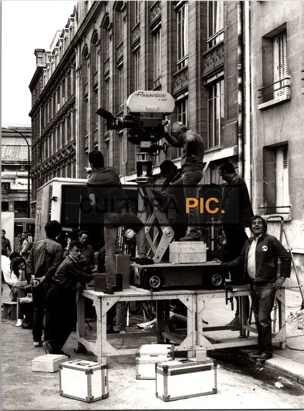 Vintage Original B&W Photo, Director Claude Pinoteau on Set in "La Boum 2" - 1982
