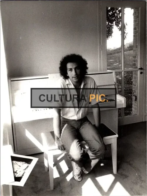 Vintage Original B&W Photo, Michel Berger a French singer-songwriter - 1981