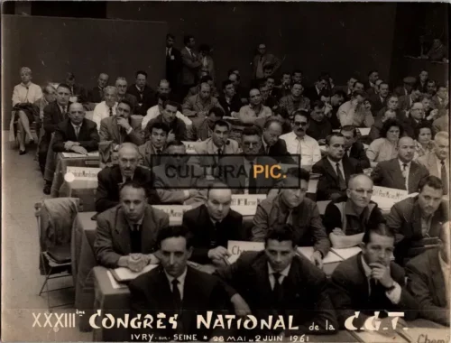 Vintage Original B&W Photo, 33rd Congres National de la C.G.T - 1961