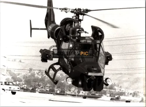 Vintage Original B&W Photo, a Police Helicopter in "Blue Thunder" by John Badham - 1983