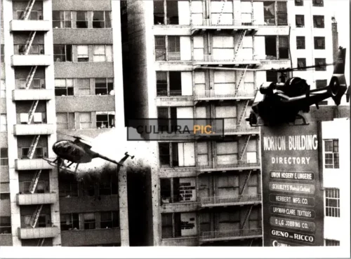 Vintage Original B&W Photo, a Police Helicopter in "Blue Thunder" by John Badham - 1983