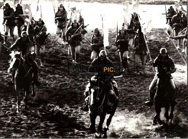Vintage Original B&W Photo, Soldiers Attacking in "Genghis Khan" by Henry Levin - 1965