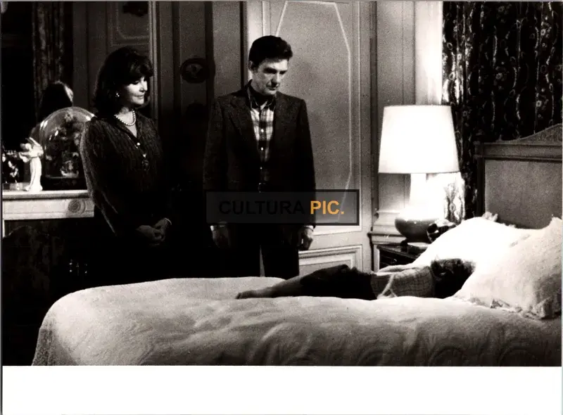 Vintage Original B&W Photo, Robert Stack and Sophie Desmarets in "Un Second Souffle" by Gerard Blain - 1978