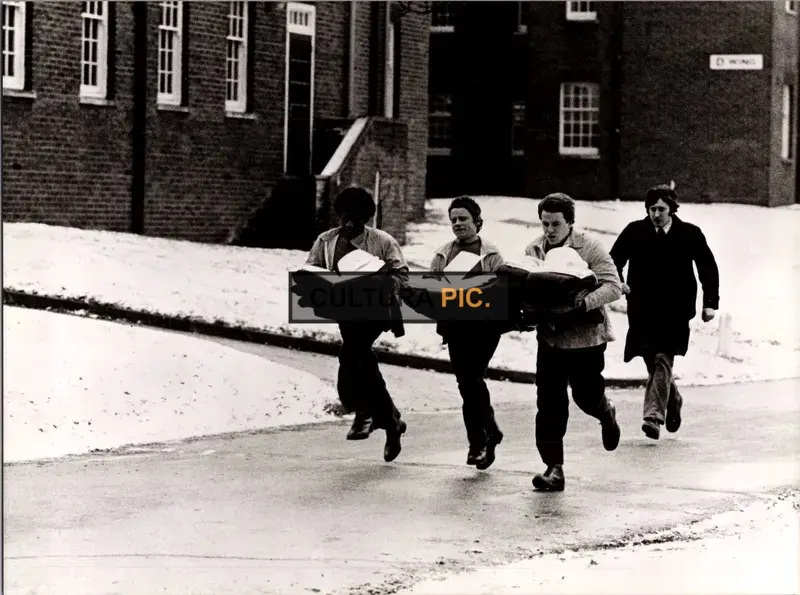 Vintage Original B&W Photo, Alrick Riley, Julian Firth, Ray Winstone, and Philip Jackson in "Scum" by Alan Clarke - 1979