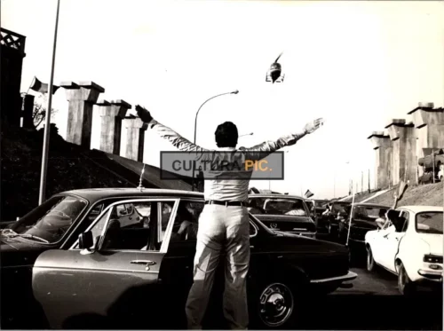Vintage Original B&W Photo, a Scene in "Traffic Jam" by Luigi Comencini - 1979