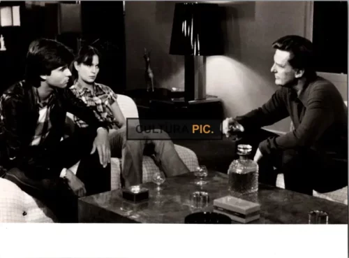 Vintage Original B&W Photo, Frederic Meisner, Robert Stack, and Anicee Alvina in "Un Second Souffle" by Gérard Blain - 1978