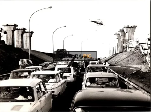 Vintage Original B&W Photo, a Scene in "Traffic Jam" by Luigi Comencini - 1979