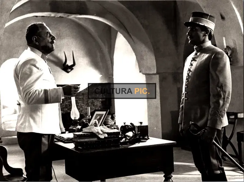 Vintage Original B&W Photo, Philippe Noiret and Gérard Depardieu in "Fort Saganne" by Alain Corneau - 1984