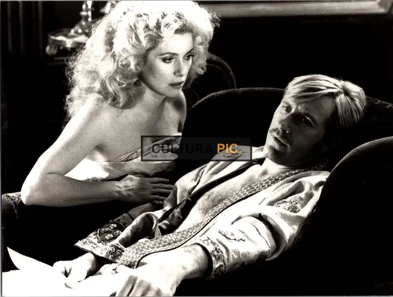 Vintage Original B&W Photo, Gérard Depardieu and Catherine Deneuve in "Fort Saganne" by Alain Corneau - 1984