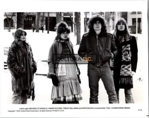 Vintage Original B&W Photo, Beverly D'Angelo, Treat Williams, Don Dacus, and Annie Golden in "Hair" by Milos Forman - 1979