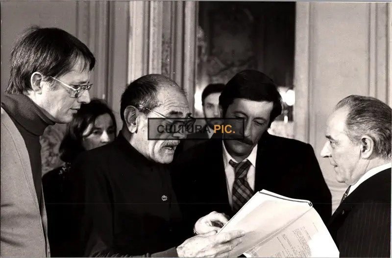 Vintage Original B&W Photo, Adriana Asti, Julien Bertheau, Jean-Claude Brialy and Adolfo Celi in "The Phantom of Liberty" by Luis Buñuel - 1974
