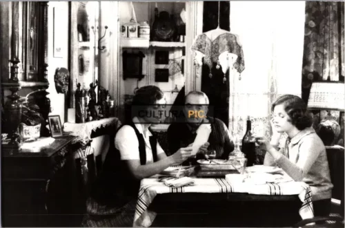 Vintage Original B&W Photo, Stephane Audran, Isabelle Huppert and Jean Carmet in "Violette Noziere"  by Claude Chabrol - 1978