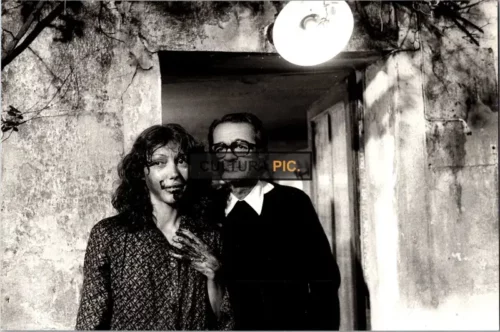 Vintage Original B&W Photo, Anne Wiazemsky and Serge Reggiani in The Movie "L'empreinte des géants" Directed by: Robert Enrico - 1980